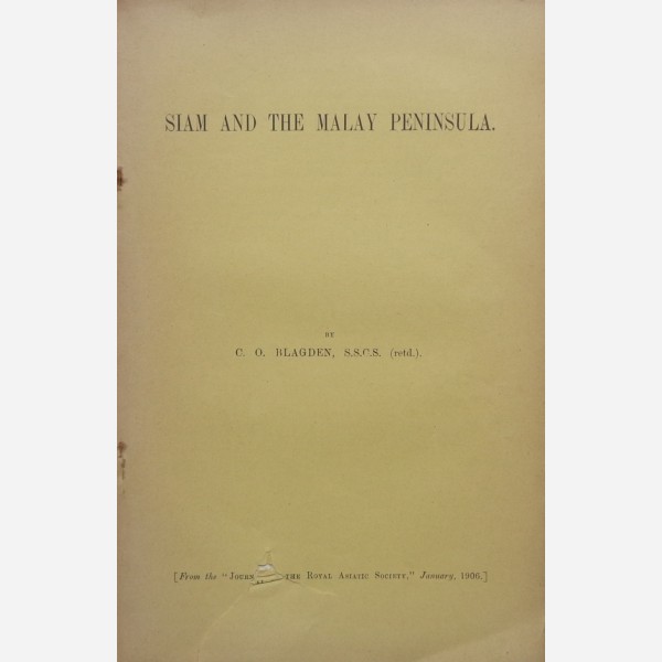 Siam and the Malay Peninsula