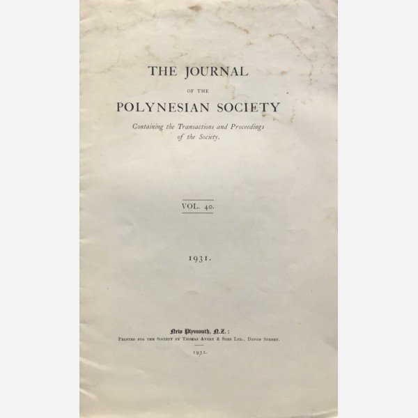 The journal of the Polynesian Society
