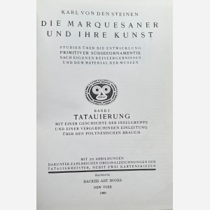 Karl Von den Steinen : Die Marquesaner und Ihre Kunst