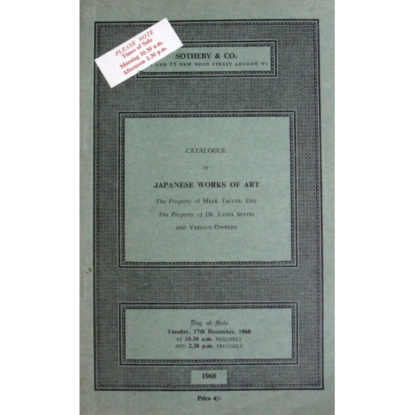 Sotheby's & Co. London Catalogue of Japanese works of art 17/12/68