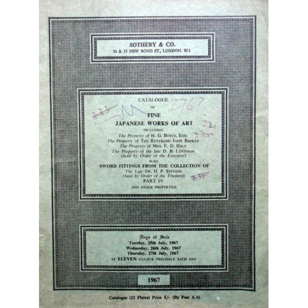 Sotheby & Co. 25-26-27/7/67