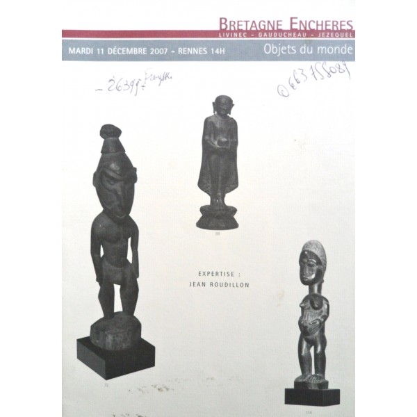 Bretagne Enchères Livinec - Gauducheau - Jezequel Objets du monde 11/12/2007