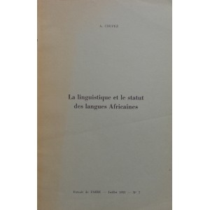 La linguistique et le statut des langues Africaines